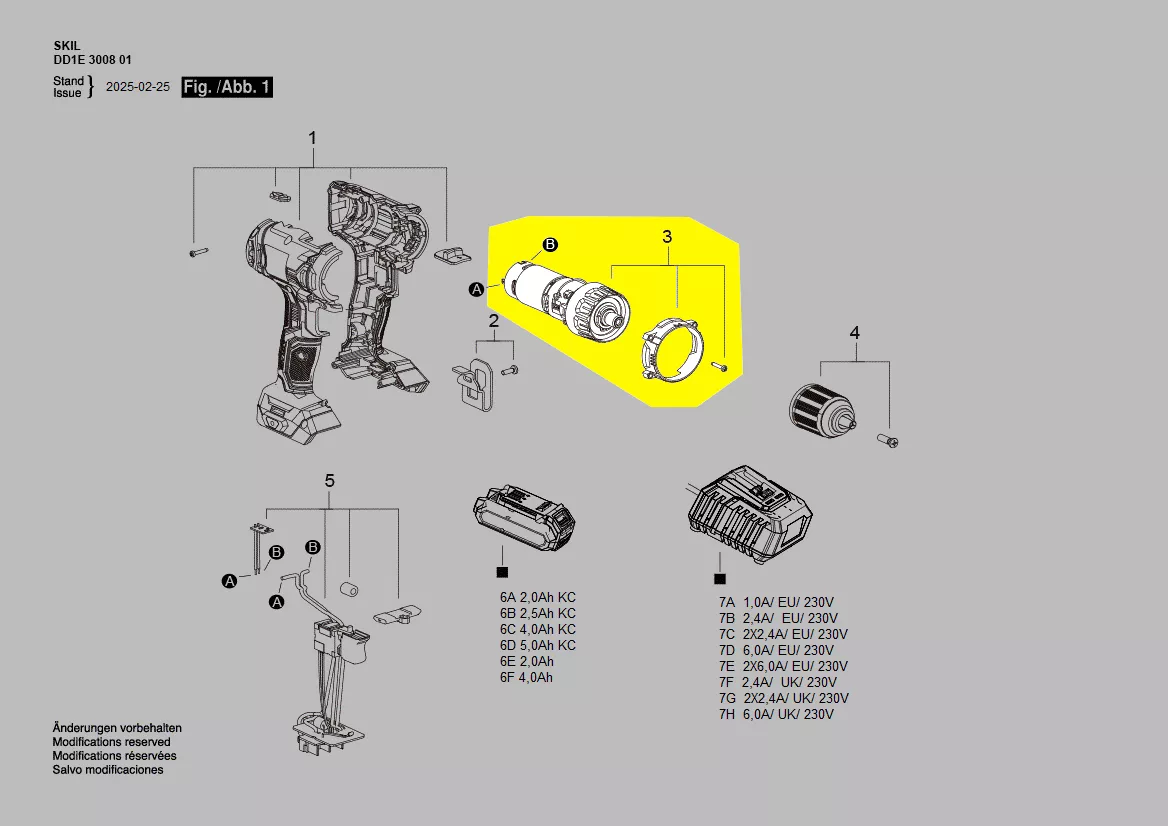moteur + boite transmission réf. 2790490001 Skil